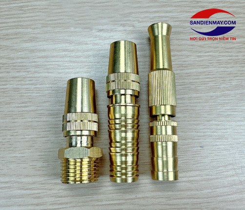 Đầu vòi xịt tăng áp lực nước đồng thau (phi 14,16,20)